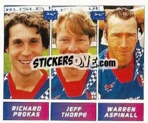 Cromo Richard Prokas / Jeff Thorpe / Warren Aspinall - Football League 96 - Panini