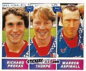 Sticker Richard Prokas / Jeff Thorpe / Warren Aspinall - Football League 96 n. 375 - Panini