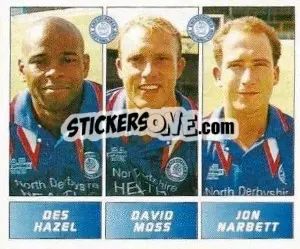Cromo Des Hazel / David Moss / Jon Narbett - Football League 96 - Panini