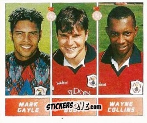 Sticker Mark Gayle / Martyn Booty / Wayne Collins - Football League 96 n. 382 - Panini