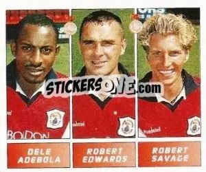 Sticker Dele Adebola / Robert Edwards / Robert Savage - Football League 96 - Panini