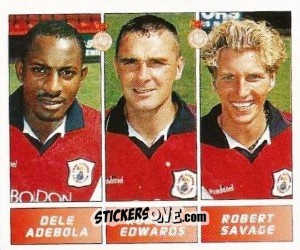 Sticker Dele Adebola / Robert Edwards / Robert Savage - Football League 96 n. 386 - Panini