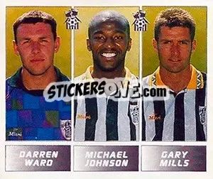 Cromo Darren Ward / Michael Johnson / Gary Mills - Football League 96 - Panini