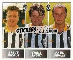 Cromo Steve Nicole / Chris Short / Paul Devlin - Football League 96 - Panini