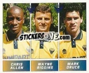Sticker Chris Allen / Wayne Biggins / Mark Druce - Football League 96 - Panini