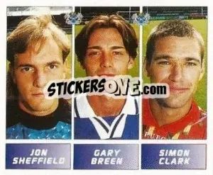 Cromo Jon Sheffield / Gary Breen / Simon Clark - Football League 96 - Panini