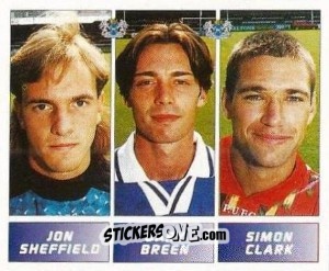 Cromo Jon Sheffield / Gary Breen / Simon Clark - Football League 96 - Panini