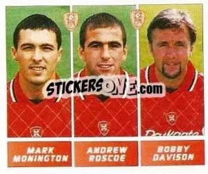 Sticker Mark Monington / Andrew Roscoe / Bobby Davison - Football League 96 - Panini