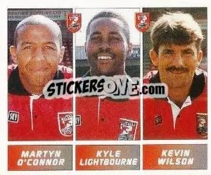Sticker Martyn O'Connor / Kyle Lightbourne / Kevin Wilson - Football League 96 - Panini