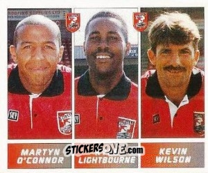 Sticker Martyn O'Connor / Kyle Lightbourne / Kevin Wilson - Football League 96 - Panini