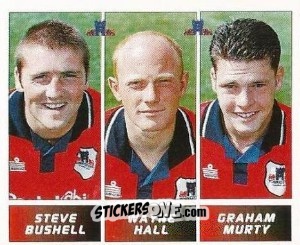 Sticker Steve Bushell / Wayne Hall / Graham Murty - Football League 96 - Panini