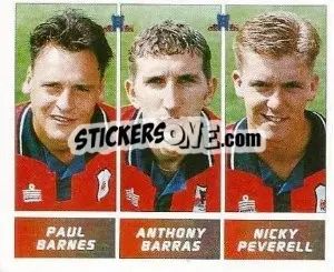 Sticker Paul Barnes / Anthony Barras / Nicky Peverell - Football League 96 - Panini