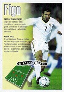 Sticker Figo (descrição) - A Caminho do Mundial. Força! Portugal n. 108 - Panini