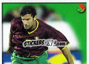 Sticker Figo no jogo - A Caminho do Mundial. Força! Portugal n. 110 - Panini
