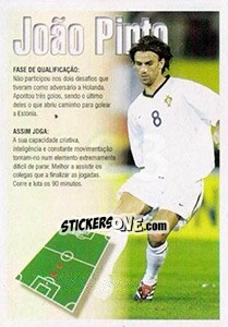 Sticker João Pinto (descrição) - A Caminho do Mundial. Força! Portugal n. 123 - Panini