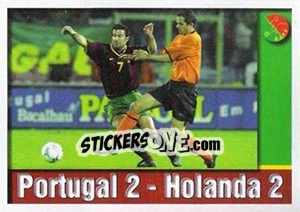 Sticker Portugal - Holanda 2:2 - A Caminho do Mundial. Força! Portugal n. 153 - Panini