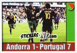 Figurina Andorra - Portugal 1:7 - A Caminho do Mundial. Força! Portugal - Panini