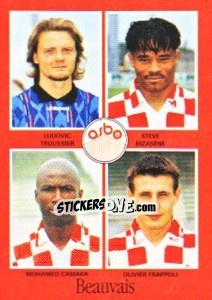 Cromo Ludovic Troussier / Steve Bizasène / Mohamed Camara / Olivier Frappoli - FOOT 1996-1997 - Panini