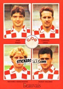 Sticker José Pinot / Ludovic Gros / Mathieu Verschuère / Hervé Hagard - FOOT 1996-1997 n. 308 - Panini
