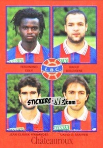 Cromo Ferdinand Coly / Raouf Bouzaïene / Jean-Claude Fernandes / David Le Frapper - FOOT 1996-1997 - Panini