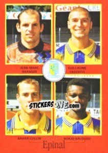 Sticker Jean-Marc Branger / Guillaume Ceccutti / Xavier Collin / Kokjo Balogou - FOOT 1996-1997 n. 319 - Panini