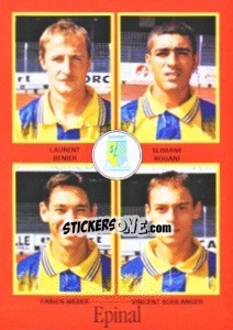 Cromo Laurent Benier / Slimane Rouani / Fabien Weber / Vincent Boulanger - FOOT 1996-1997 - Panini