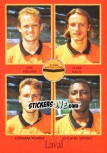 Sticker Joël Fréchet / Lilian Nalis / Stéphane Pédron / Guy-Noël Tapoko - FOOT 1996-1997 n. 329 - Panini