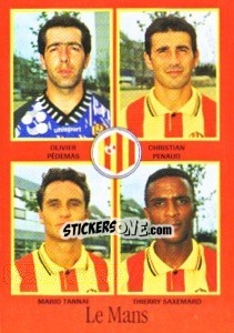 Sticker Olivier Pédemas / Christian Penaud / Mario Tannai / Thierry Saxemard - FOOT 1996-1997 - Panini