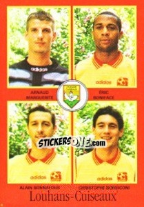Sticker Arnaud Marguerite / Eric Boniface / Alain Bonnafous / Christophe Borbiconi - FOOT 1996-1997 n. 340 - Panini