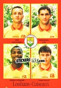 Sticker Eric Dufournet / Emmanuel Gas / Didier Otokoré / Yann Soloy - FOOT 1996-1997 - Panini