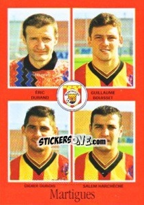 Sticker Eric Durand / Guillaume Bouisset / Didier Dubois / Salem Harchèche - FOOT 1996-1997 n. 343 - Panini