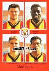 Cromo Nicolas Forge / Frédéric Mendy / Olivier Ferez / David-Alexandre Di Canot - FOOT 1996-1997 - Panini