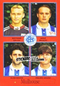 Sticker Bertrand Gallou / Hervé Milazzo / Alain Ravera / Philippe Sirvent - FOOT 1996-1997 - Panini