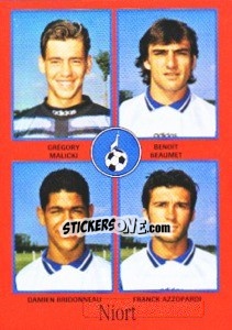 Cromo Grégory Malicki / Benoît Beaumet / Damien Bridonneau / Franck Azzopardi - FOOT 1996-1997 n. 352 - Panini