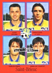 Cromo Louis Satora / Christophe Le Grix / Carlos Pinho / Jean-Luc Courtet - FOOT 1996-1997 n. 365 - Panini