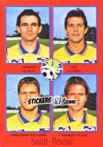 Sticker Yannick Le Saux / Joël Cloarec / Christophe Solivarès / Yannick Lalisse - FOOT 1996-1997 n. 366 - Panini