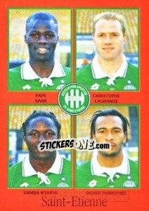 Sticker Pape Saar / Christophe Lagrange / Samba N'Diaye / Didier Thimothée - FOOT 1996-1997 n. 369 - Panini