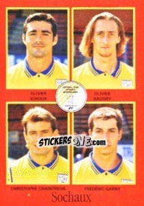 Sticker Olivier Ichoua / Olivier Baudry / Christophe Chaintreuil / Frédéric Garny - FOOT 1996-1997 n. 371 - Panini