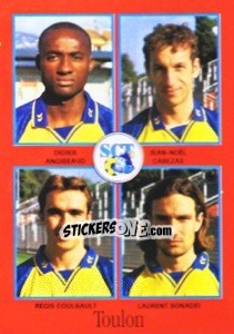 Sticker Didier Angibeaud / Jean-Noël Cabezas / Régis Coulbault / Laurent Bonadei - FOOT 1996-1997 - Panini