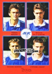 Sticker Franck Maufay / Nicolas de La Quintine / Richard Jezierski / Stéphane Laquait - FOOT 1996-1997 n. 383 - Panini