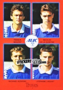 Cromo Franck Maufay / Nicolas de La Quintine / Richard Jezierski / Stéphane Laquait - FOOT 1996-1997 - Panini