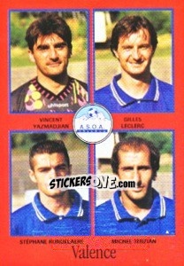 Sticker Vincent Yazmadjian / Gilles Leclerc / Stéphane Rondelaere / Michel Terzian - FOOT 1996-1997 n. 386 - Panini