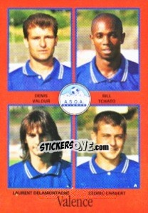 Sticker Denis Valour / Bill Tchato / Laurent Delamontagne / Cédric Chabert - FOOT 1996-1997 n. 387 - Panini