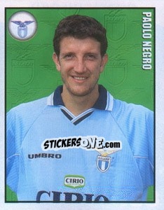Figurina Paolo Negro - Calcio 1997-1998 - Merlin