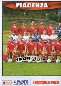 Cromo Piacenza team (left) - Calcio 1997-1998 - Merlin