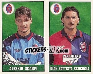 Cromo Alessio Scarpi / Gian Battista Scucugia - Calcio 1997-1998 - Merlin