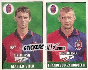 Figurina Matteo Villa / Francesco Zanocelli - Calcio 1997-1998 - Merlin