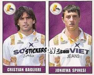Figurina Cristian Baglieri / Jonatha Spinesi - Calcio 1997-1998 - Merlin