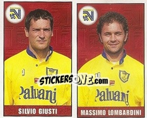 Sticker Silvio Giusti / Massimo Lombardini - Calcio 1997-1998 n. 445 - Merlin