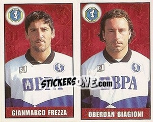 Cromo Gianmarco Frezza / Oberdan Biagioni - Calcio 1997-1998 - Merlin